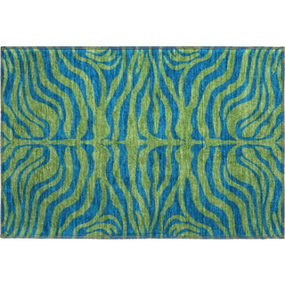 Piper Looms Mayfield Animal Print AMF1043 Green Machine Washable Area Rug Scatter Main Image