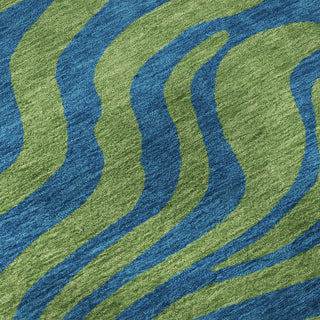 Piper Looms Mayfield Animal Print AMF1043 Green Machine Washable Area Rug Swatch Image