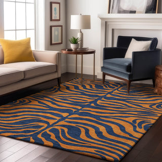 Piper Looms Mayfield Animal Print AMF1043 Navy Machine Washable Area Rug Lifestyle Image Feature