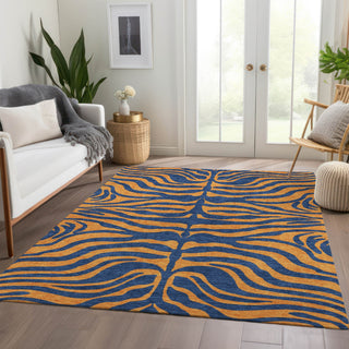 Piper Looms Mayfield Animal Print AMF1043 Navy Machine Washable Area Rug Lifestyle Image Feature