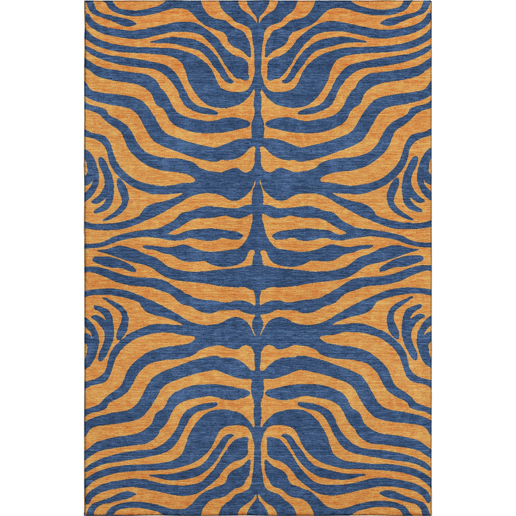 Piper Looms Mayfield Animal Print AMF1043 Navy Machine Washable Area Rug main image