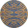 Piper Looms Mayfield Animal Print AMF1043 Navy Machine Washable Area Rug Round Main Image
