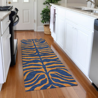 Piper Looms Mayfield Animal Print AMF1043 Navy Machine Washable Area Rug Runner Lifestyle Image Feature