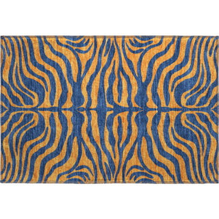 Piper Looms Mayfield Animal Print AMF1043 Navy Machine Washable Area Rug Scatter Main Image