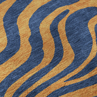 Piper Looms Mayfield Animal Print AMF1043 Navy Machine Washable Area Rug Swatch Image
