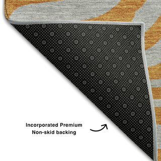 Piper Looms Mayfield Animal Print AMF1043 Orange Machine Washable Area Rug Backing Image