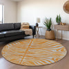 Piper Looms Mayfield Animal Print AMF1043 Orange Machine Washable Area Rug Round Lifestyle Image Feature