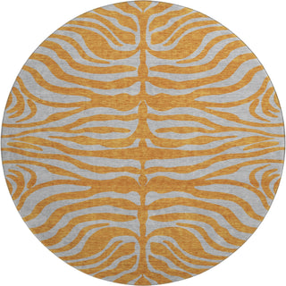 Piper Looms Mayfield Animal Print AMF1043 Orange Machine Washable Area Rug Round Main Image