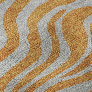 Piper Looms Mayfield Animal Print AMF1043 Orange Machine Washable Area Rug Swatch Image