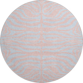 Piper Looms Mayfield Animal Print AMF1043 Pink Machine Washable Area Rug Round Main Image