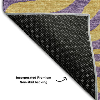 Piper Looms Mayfield Animal Print AMF1043 Purple Machine Washable Area Rug Backing Image