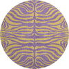 Piper Looms Mayfield Animal Print AMF1043 Purple Machine Washable Area Rug Round Main Image