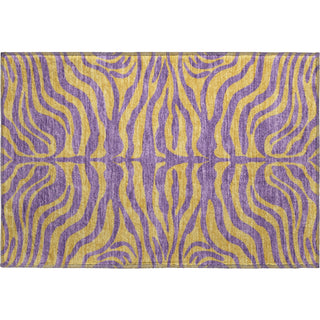 Piper Looms Mayfield Animal Print AMF1043 Purple Machine Washable Area Rug Scatter Main Image
