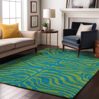 Piper Looms Mayfield Animal Print AMF1043 Teal Machine Washable Area Rug Lifestyle Image Feature