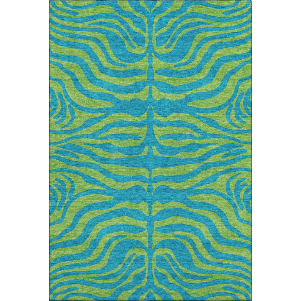 Piper Looms Mayfield Animal Print AMF1043 Teal Machine Washable Area Rug main image