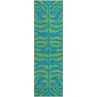 Piper Looms Mayfield Animal Print AMF1043 Teal Machine Washable Area Rug Runner Main Image