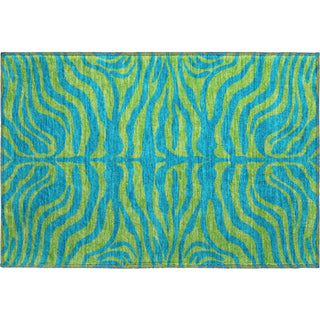 Piper Looms Mayfield Animal Print AMF1043 Teal Machine Washable Area Rug Scatter Main Image