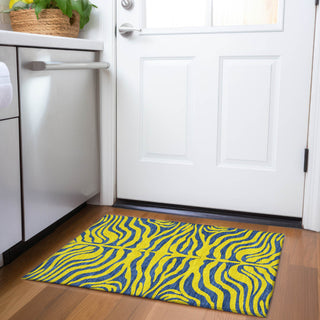 Piper Looms Mayfield Animal Print AMF1043 Yellow Machine Washable Area Rug Scatter Lifestyle Image Feature