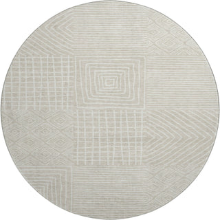 Piper Looms Mayfield Geometric AMF1044 Beige Machine Washable Area Rug Round Main Image