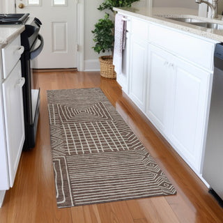 Piper Looms Mayfield Geometric AMF1044 Brown Machine Washable Area Rug Runner Lifestyle Image Feature