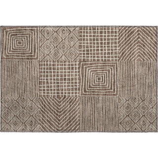 Piper Looms Mayfield Geometric AMF1044 Brown Machine Washable Area Rug Scatter Main Image