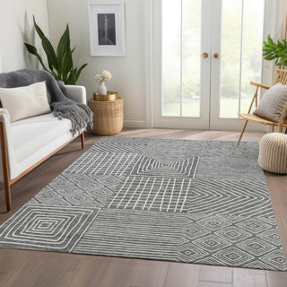 Piper Looms Mayfield Geometric AMF1044 Charcoal Machine Washable Area Rug Lifestyle Image Feature