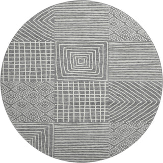 Piper Looms Mayfield Geometric AMF1044 Charcoal Machine Washable Area Rug Round Main Image