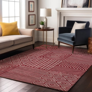 Piper Looms Mayfield Geometric AMF1044 Garnet Machine Washable Area Rug Lifestyle Image Feature