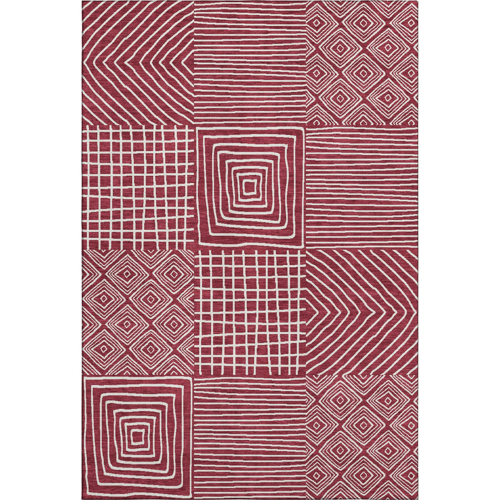 Piper Looms Mayfield Geometric AMF1044 Garnet Machine Washable Area Rug main image