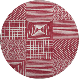 Piper Looms Mayfield Geometric AMF1044 Garnet Machine Washable Area Rug Round Main Image
