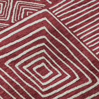 Piper Looms Mayfield Geometric AMF1044 Garnet Machine Washable Area Rug Swatch Image