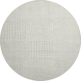 Piper Looms Mayfield Geometric AMF1044 Ivory Machine Washable Area Rug Round Main Image