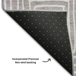 Piper Looms Mayfield Geometric AMF1044 Lavender Machine Washable Area Rug Backing Image