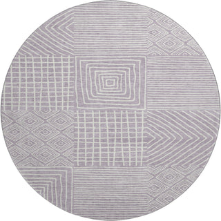 Piper Looms Mayfield Geometric AMF1044 Lavender Machine Washable Area Rug Round Main Image