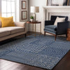 Piper Looms Mayfield Geometric AMF1044 Navy Machine Washable Area Rug Lifestyle Image Feature