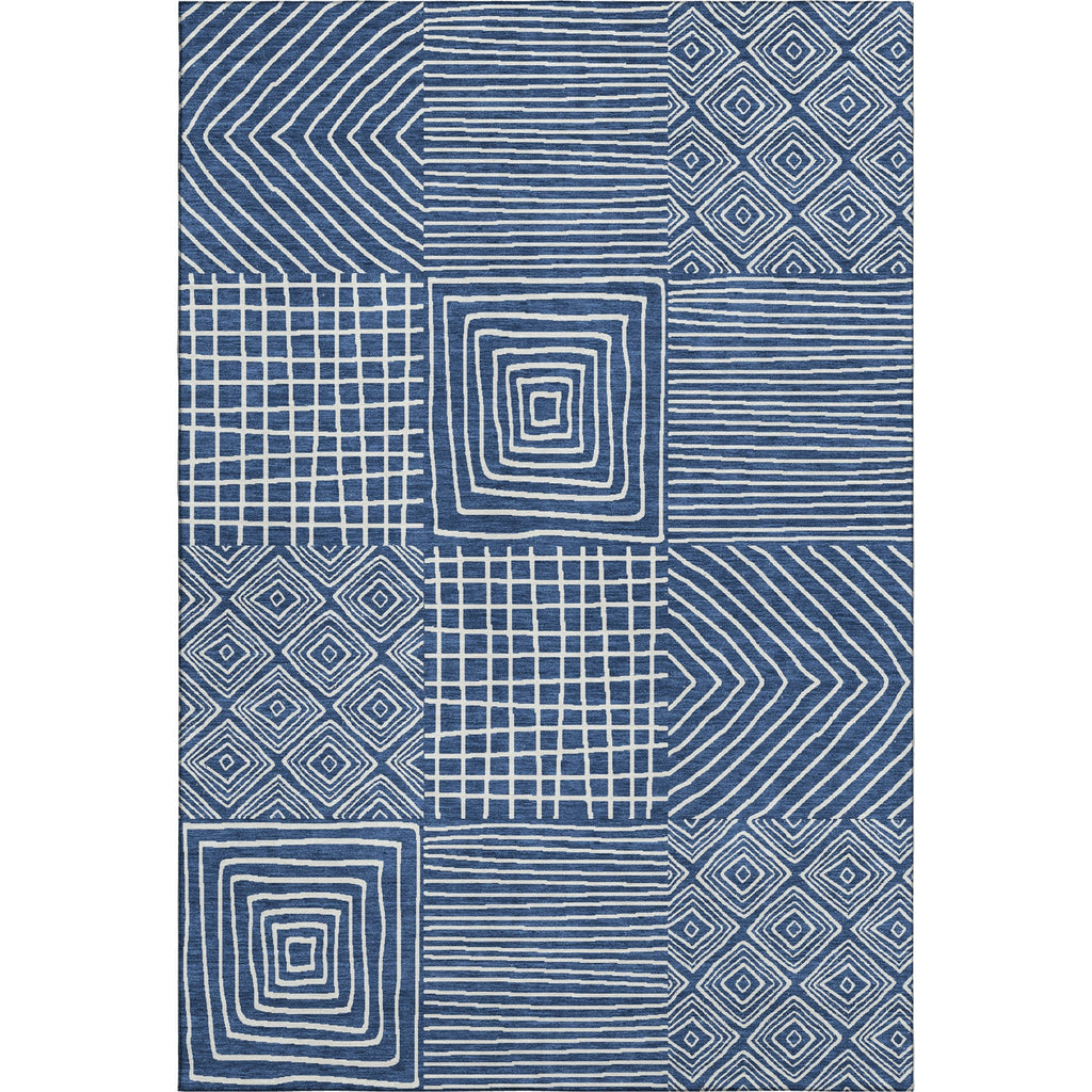 Piper Looms Mayfield Geometric AMF1044 Navy Machine Washable Area Rug main image