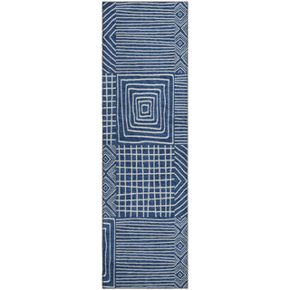 Piper Looms Mayfield Geometric AMF1044 Navy Machine Washable Area Rug Runner Main Image