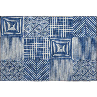 Piper Looms Mayfield Geometric AMF1044 Navy Machine Washable Area Rug Scatter Main Image
