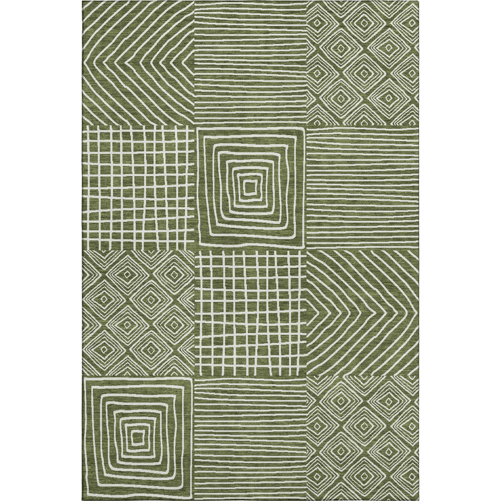 Piper Looms Mayfield Geometric AMF1044 Olive Machine Washable Area Rug main image