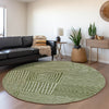 Piper Looms Mayfield Geometric AMF1044 Olive Machine Washable Area Rug Round Lifestyle Image Feature