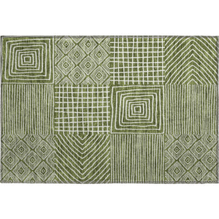 Piper Looms Mayfield Geometric AMF1044 Olive Machine Washable Area Rug Scatter Main Image