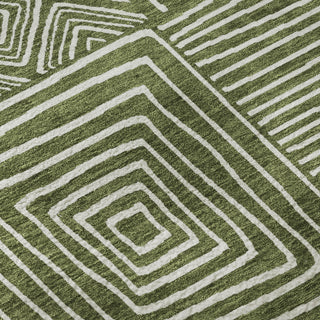 Piper Looms Mayfield Geometric AMF1044 Olive Machine Washable Area Rug Swatch Image