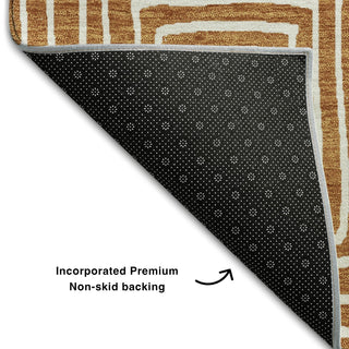 Piper Looms Mayfield Geometric AMF1044 Paprika Machine Washable Area Rug Backing Image