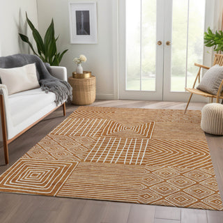 Piper Looms Mayfield Geometric AMF1044 Paprika Machine Washable Area Rug Lifestyle Image Feature
