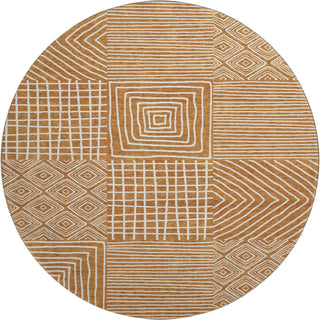 Piper Looms Mayfield Geometric AMF1044 Paprika Machine Washable Area Rug Round Main Image