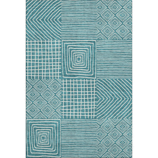 Piper Looms Mayfield Geometric AMF1044 Teal Machine Washable Area Rug main image