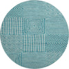 Piper Looms Mayfield Geometric AMF1044 Teal Machine Washable Area Rug Round Main Image