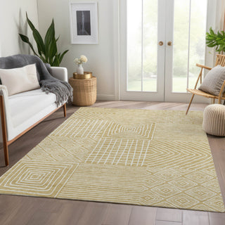Piper Looms Mayfield Geometric AMF1044 Wheat Machine Washable Area Rug Lifestyle Image Feature