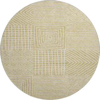 Piper Looms Mayfield Geometric AMF1044 Wheat Machine Washable Area Rug Round Main Image
