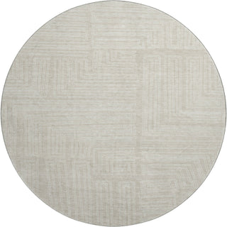 Piper Looms Mayfield Geometric AMF1045 Beige Machine Washable Area Rug Round Main Image